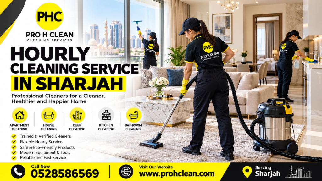 Hourly Cleaning Service in Sharjah | Flexible Home Cleaning walk in With PRO H | Call: 0528586569